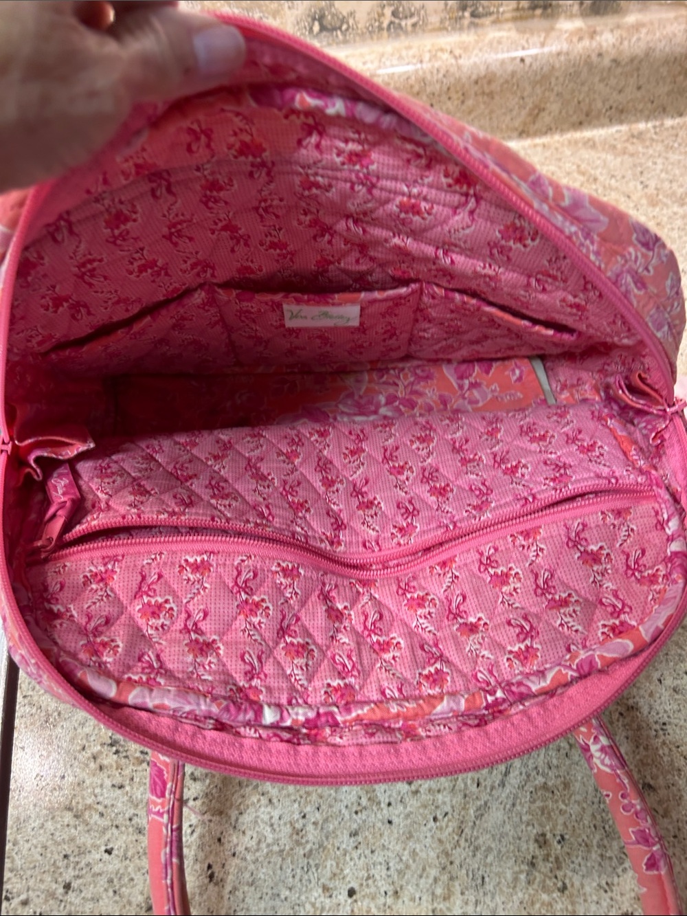 Vera Bradley Coral Pink Floral Quilted Shoulder Bag - Picture 3 of 3